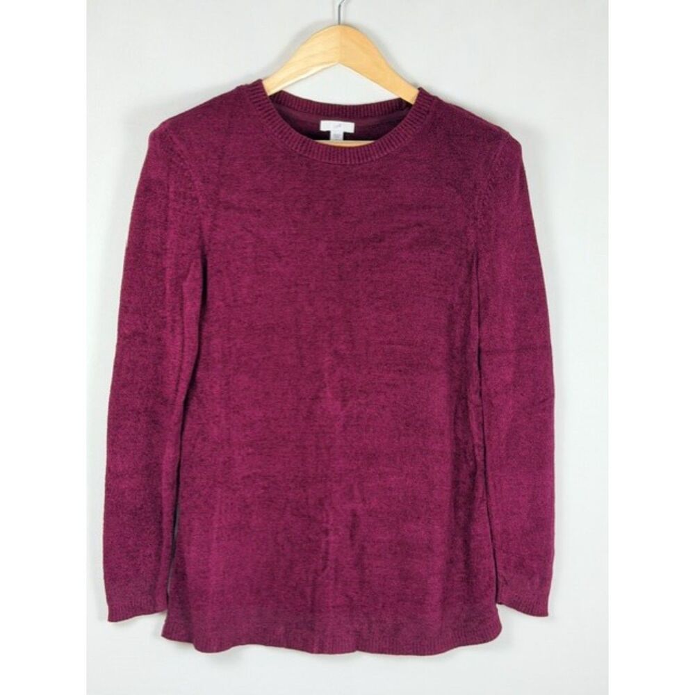 J. Jill Burgundy Crewneck Sweater Small Soft Knit Pullover Minimal Cozy Relaxed